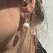 Earrings Natural pearls in silver with gold plating